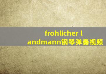 frohlicher landmann钢琴弹奏视频